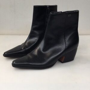 Franco Sarto Black Leather Ankle Boots size 11